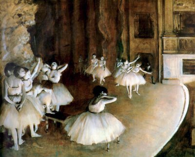 Sahnede Bale Provası, 1874. by Edgar Degas