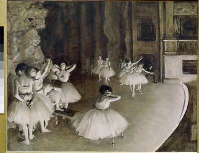 Sahnede bale provası (tuval üzerine yağlı boya by Edgar Degas