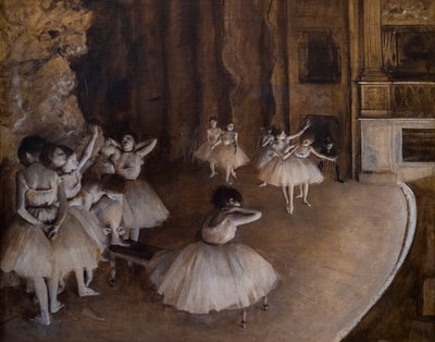 Sahnede bale tekrarı. 1874. Tuval üzerine yağlı boya. by Edgar Degas