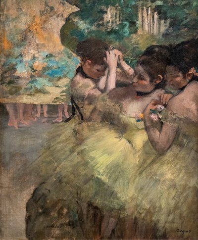 Sahne arkası (“Sarı dansçılar” olarak da bilinir). 1874-1876. Tuval üzerine yağlıboya. by Edgar Degas