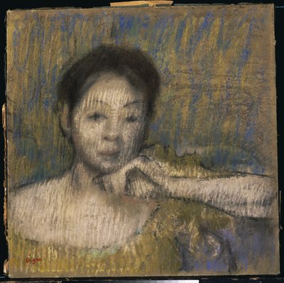 Sol eli çenesinde bir kadın büstü, c.1895-98 by Edgar Degas