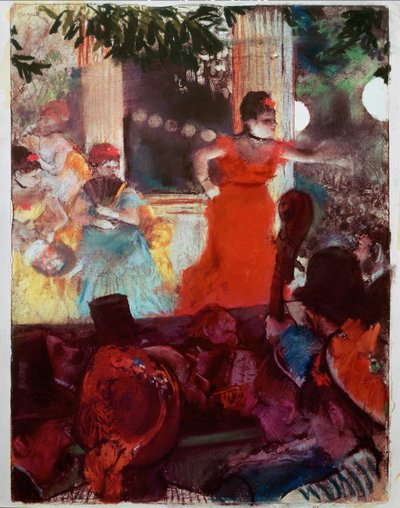 Cafe Concert aux Ambassadeurs (tuval üzerine yağlıboya) by Edgar Degas