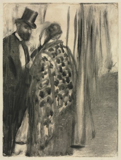 Sohbet: Ludovic Halévy ve Madame Cardinal The Conversation, c.1880-1883. by Edgar Degas