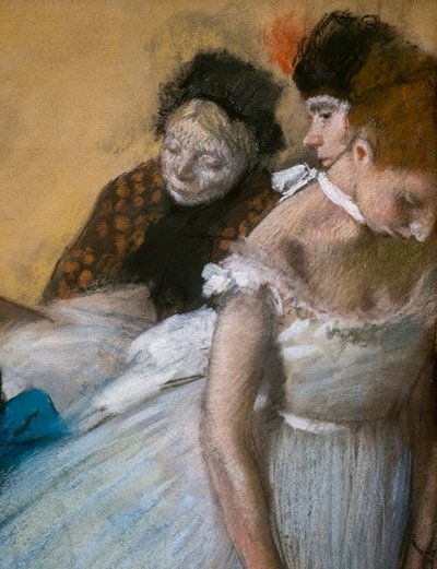 Dans sınavı (detay). 1880. Kağıt üzerinde pastel. by Edgar Degas