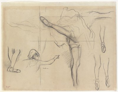 Dansçı - altı skeç by Edgar Degas