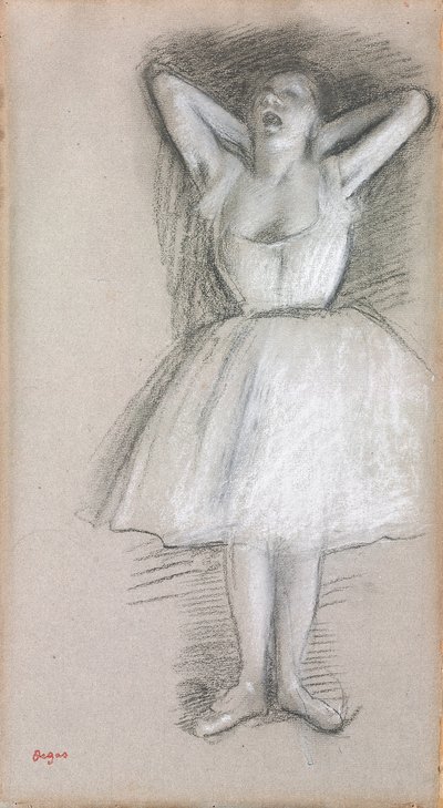 Dansçı, Kolları Başın Arkasında Kaldı; Dansçı, kollarını kaldırdı ve başının arkasına getirdi, by Edgar Degas