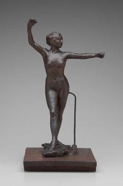 Sağ Ayağı Önde Dansa Hazır Dansçı, 1882-95 (mum ve karışık teknik) by Edgar Degas