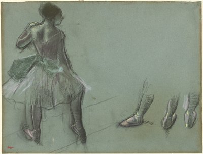 Arkadan Görülen Dansçı ve Üç Ayak Çalışması by Edgar Degas