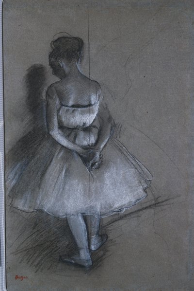 Elleri Arkasında Çapraz Duran Dansçı, 1874 by Edgar Degas