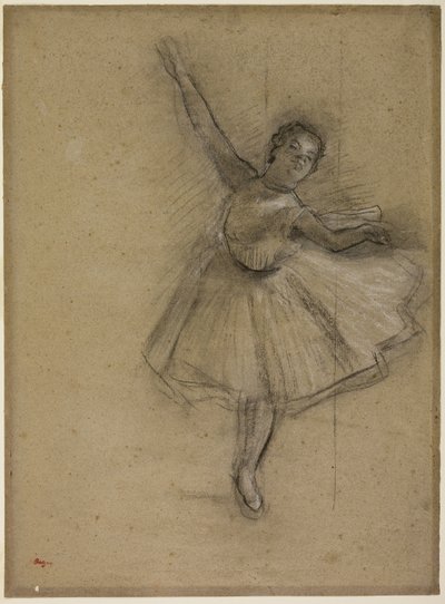 Dancer Turning, c.1876 (kağıt üzerinde kömür ve tebeşir) by Edgar Degas