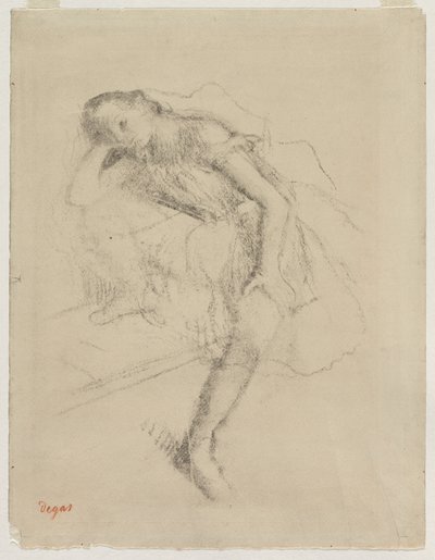 Dinlenmede Dansçı, c. 1895. by Edgar Degas