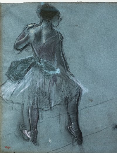Sırt ve üç ayaklı dansçı (detay). 1878 civarında. Kağıt üzerinde kömür ve pastel by Edgar Degas