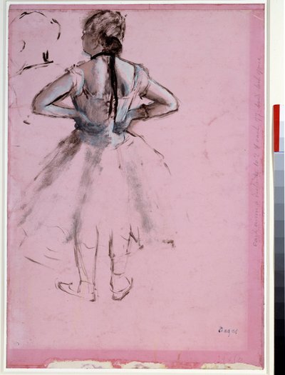 Arkadan dansçı, eller kalçada Essence pembe kağıt üzerine Edgar Degas (1834-1917) 1873 Dim. 0,39 x 0,27 cm Paris, Louvre Müzesi by Edgar Degas