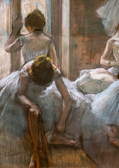 Dansçılar (detay). 1884-1885. Kağıt üzerinde pastel. by Edgar Degas