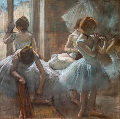Dansçılar. 1884-1885. Kağıt üzerinde pastel. by Edgar Degas