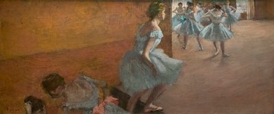 Dansçılar bir merdiven tırmanıyor. 1886 ve 1888 arası. Tuval üzerine yağlı boya. by Edgar Degas