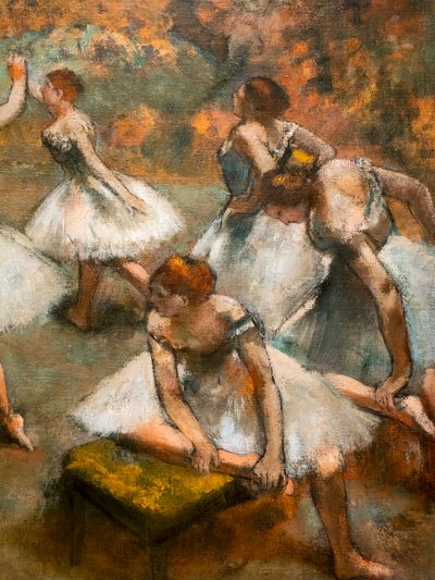 Sahnedeki dansçılar (detay). 1889-1894 civarında. Tuval üzerine yağlıboya. by Edgar Degas
