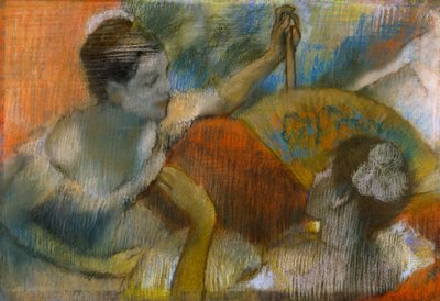 Fan Dancer, 1883-86 dolayları (kağıt üzerine pastel) by Edgar Degas
