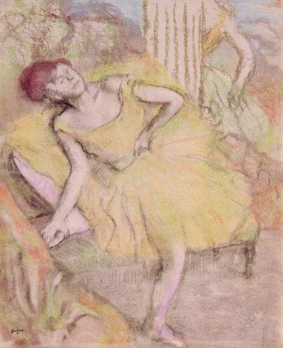 Dinlenme Dansçısı, c.1897-1900 (kağıt üzerinde pastel ve karşı geçirmez) by Edgar Degas