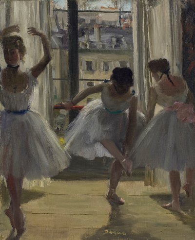 Bir Egzersiz Salonundaki Dansçılar Üç Dansçı, 1873. by Edgar Degas
