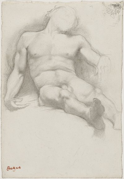 Çalışma - Yatan Çıplak Adam by Edgar Degas