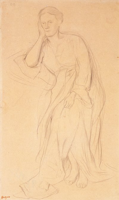 Eugenie Fiocre, The Source balesinde Mlle Fiocre için çalışma, c.1867 by Edgar Degas