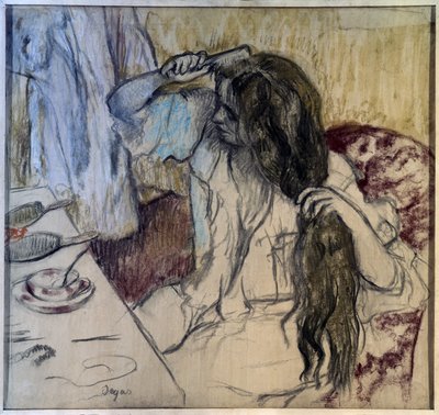 Kadının tuvaleti var. Edgar Degas