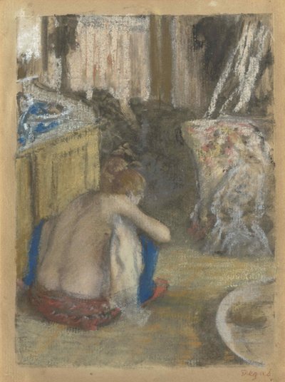 Çıplak Kadın Çömelme, Arkadan Görünüm Çıplak Kadın Çömelme, arkadan, c. 1876. by Edgar Degas