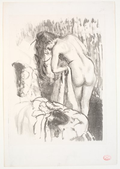 Onun tuvalet duran çıplak kadın by Edgar Degas