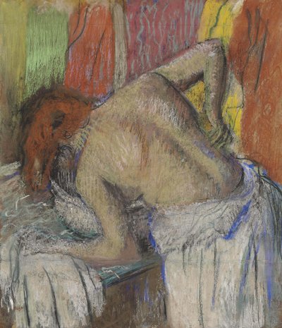 Sırtını paspaslayan kadın, c. 1895. by Edgar Degas