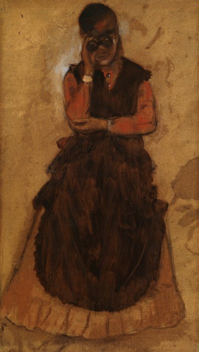 Opera Gözlüklerinden Bakan Kız (panel üzerine yağlıboya) by Edgar Degas