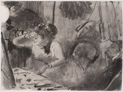 Yakınlık, c. 1877-80 (siyah monotip) by Edgar Degas