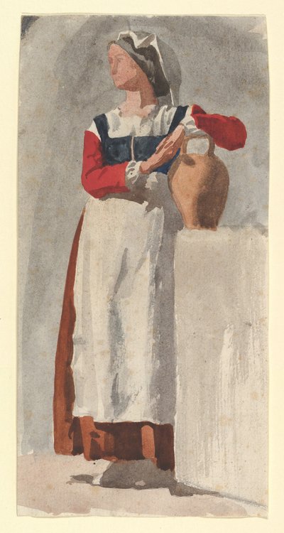 İtalyan Kadın, c.1856-57 (grafit ve kağıda klozet) by Edgar Degas