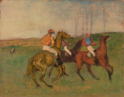 Jokeyler ve Yarış Atları by Edgar Degas