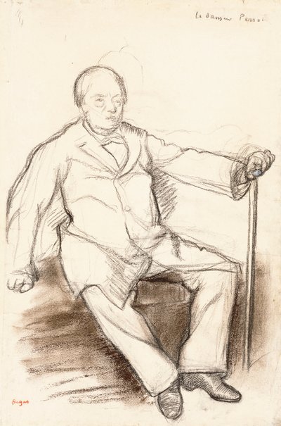 Jules Perrot, Dansçı Perrot için çalışma, oturma, 1880 dolayları by Edgar Degas