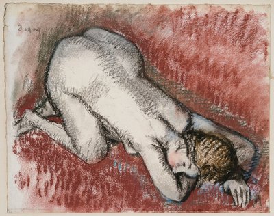 Diz Çökmüş Çıplak Kadın, c.1889-95 by Edgar Degas
