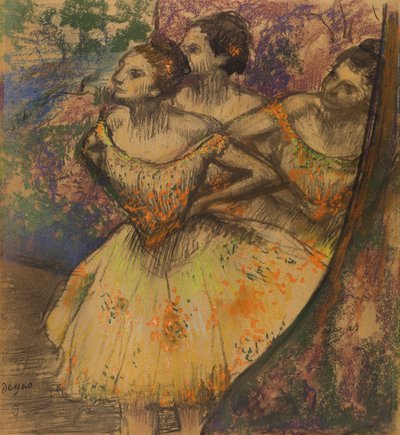 Üç Dansçı, 1896-1905 dolayları (kağıt üzerine pastel) by Edgar Degas