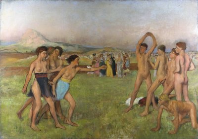 Küçük Spartalı kızlar erkekleri tahrik ediyor. 1860-1862 civarı, Tuval üzerine yağlı boya by Edgar Degas