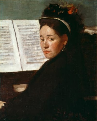Bayan Dihau piyano başında by Edgar Degas
