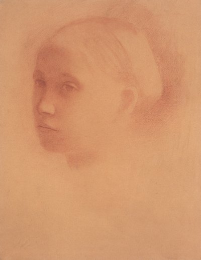 Marguerite Degas Çocukken, c.1854 (kağıt üzerine sanguine) by Edgar Degas