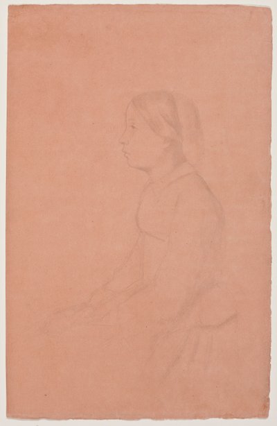 Marguerite de Gas, 185354 (mercan dokuma kağıdı üzerine grafit kalem) by Edgar Degas