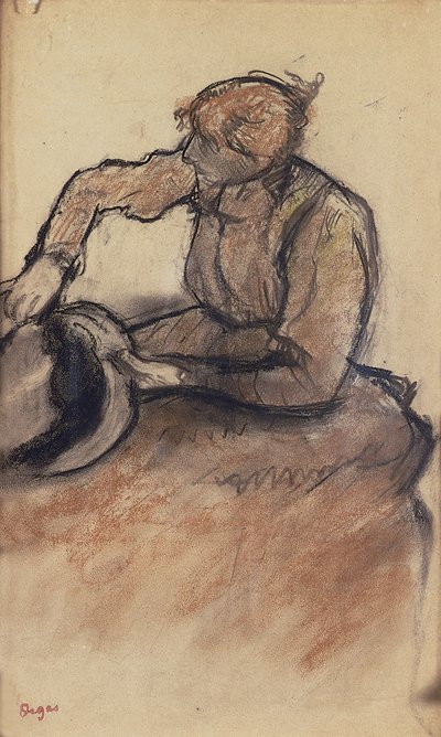 Şapkayı düzelten Milliner, 1898 dolayları by Edgar Degas