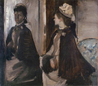 Aynadaki Bayan Jeantaud, c. 1875 by Edgar Degas