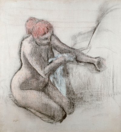 Banyodan Sonra Kendini Kuruyan Çıplak Kadın, 1898 dolayları by Edgar Degas