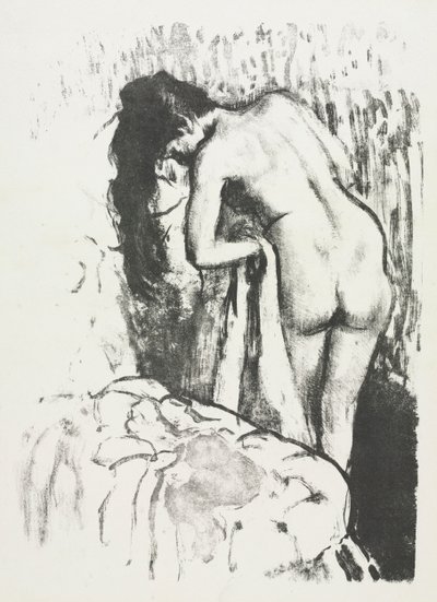 Çıplak Kadın Ayakta Kendini Kurutuyor by Edgar Degas