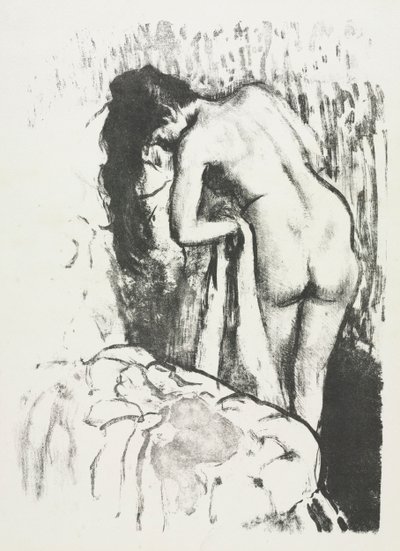 Çıplak Kadın Ayakta, Kendini Kurutur, 1891-1892. by Edgar Degas
