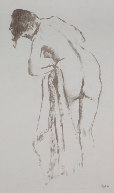 Havlu, Ayakta Çıplak Kadın by Edgar Degas