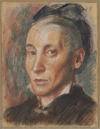 Bir Kadın Portresi, c.1881 (döşemiş kağıt üzerine grafit üzerine pastel) by Edgar Degas