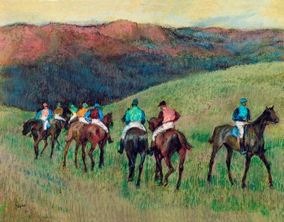 Manzaradaki Yarış Atları, 1894 by Edgar Degas