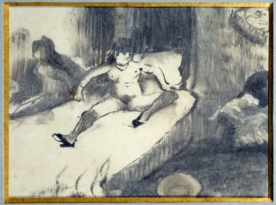 Yatakta Dinlenme Bir genelevde yatağında dinlenen bir fahişe. Edgar Degas